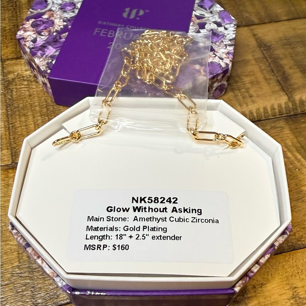 BP Glow Without Asking February 26 Birthday Necklace NEW - Picture 2 of 2